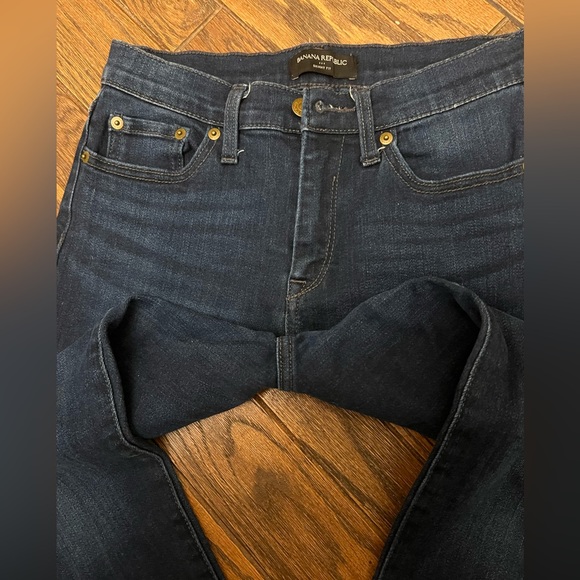 Banana Republic Womens Dark Denim Wash Mid Rise Skinny Jeans Sz 26/2 - Picture 7 of 10
